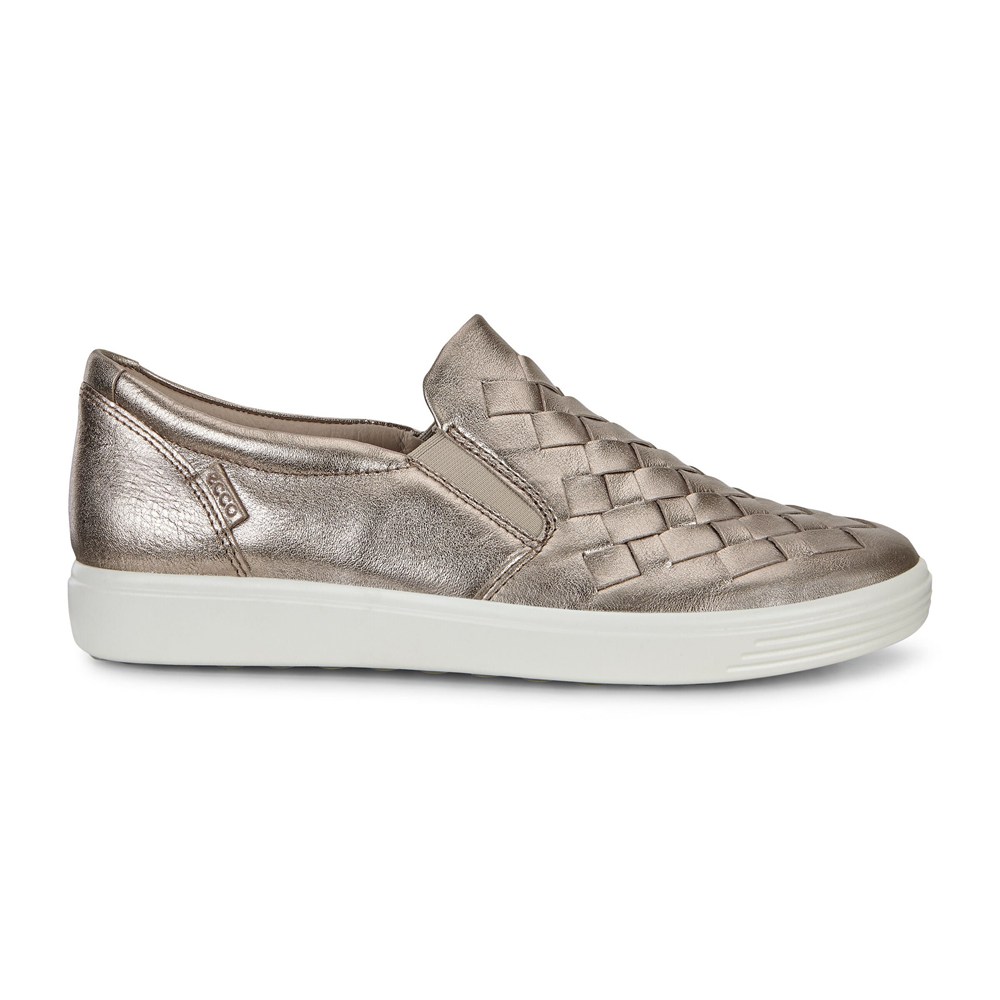 Womens Sneakers - ECCO Soft 7 - Silver - 5726CHTPN